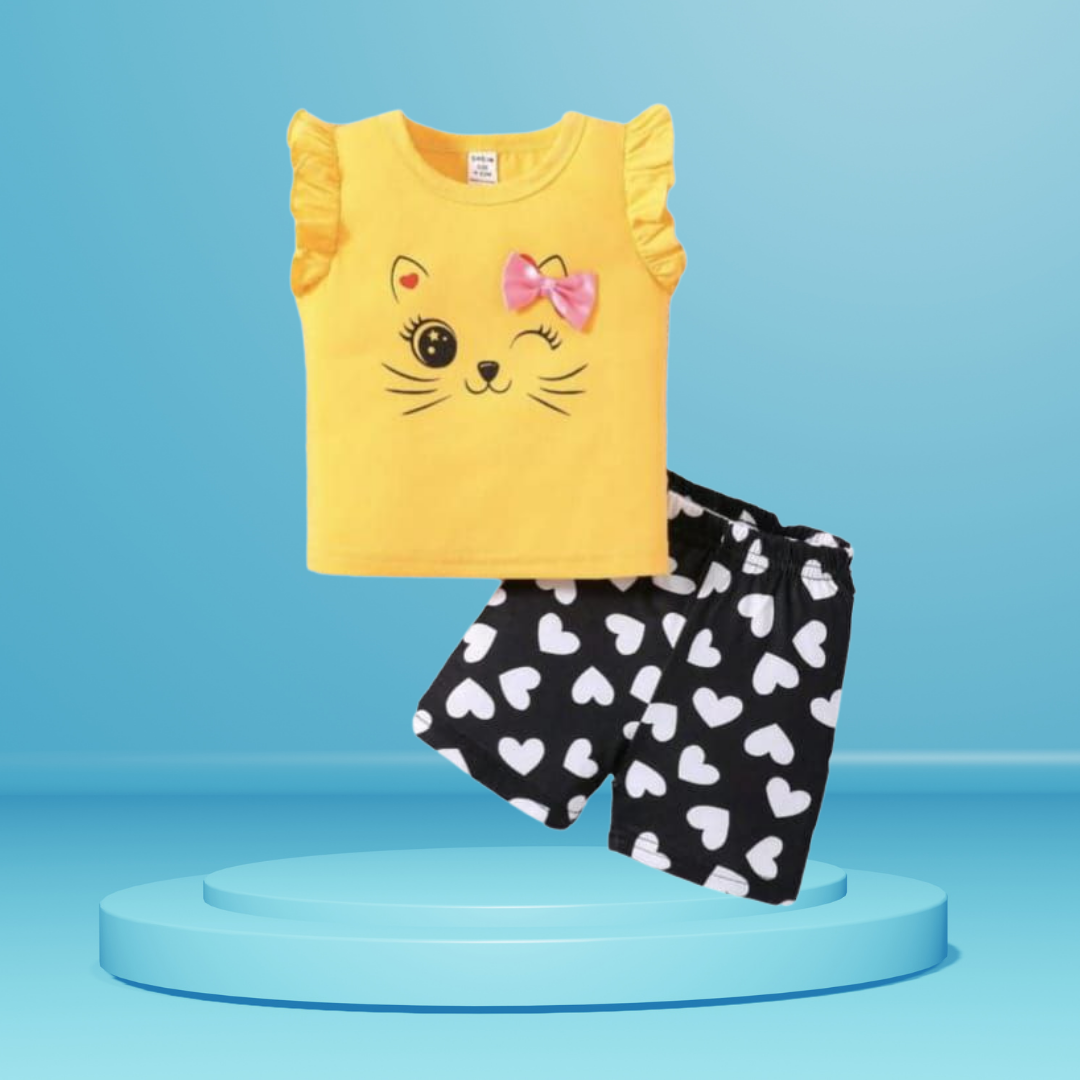 Cat printed T-Shirt Set | Soft Cotton | Hit for Summer – Kiddy Choice