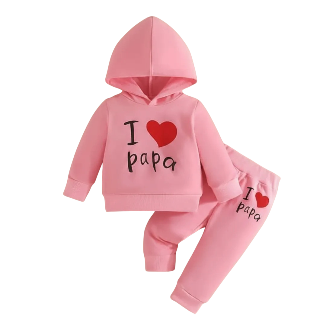 Girls & Boys ' Cute Cat Hoodie & Joggers Set