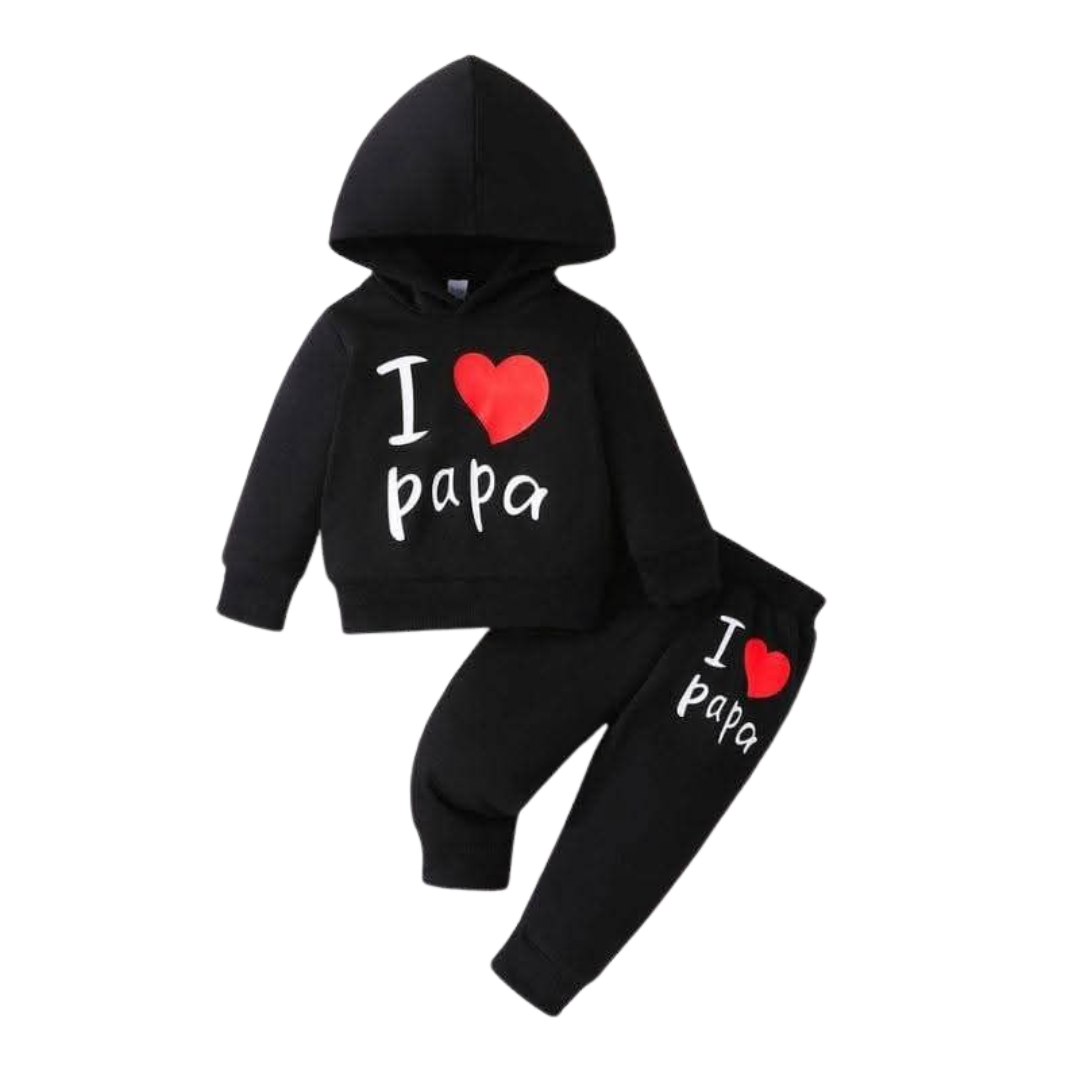 Girls & Boys ' Cute Cat Hoodie & Joggers Set