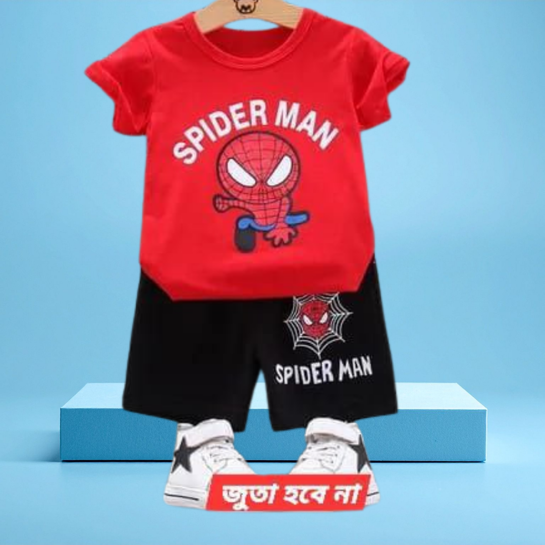 Spriderman printed T-Shirt Set | Soft Cotton | Hit for Summer – Kiddy Choice