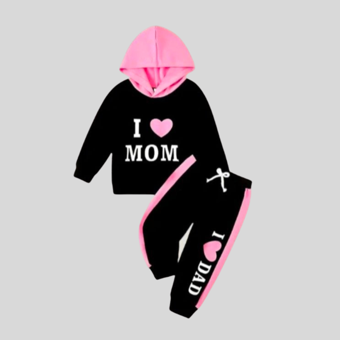 Girls & Boys ' I Love MOM Hoodie & Joggers Set
