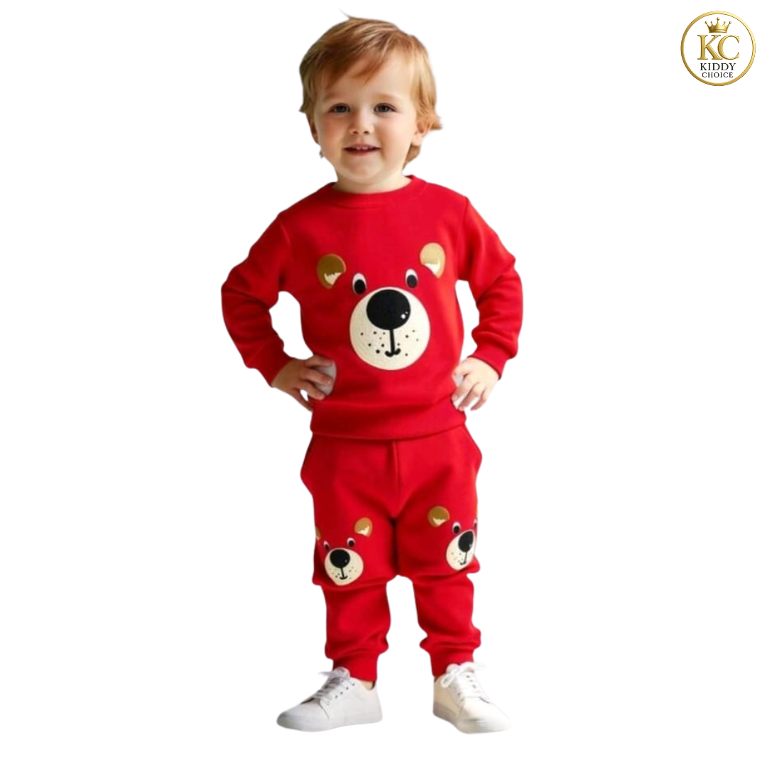 KIDDY CHOICE Boys’ Stylish Winter Set – Yellow & Black Sweat Outfit