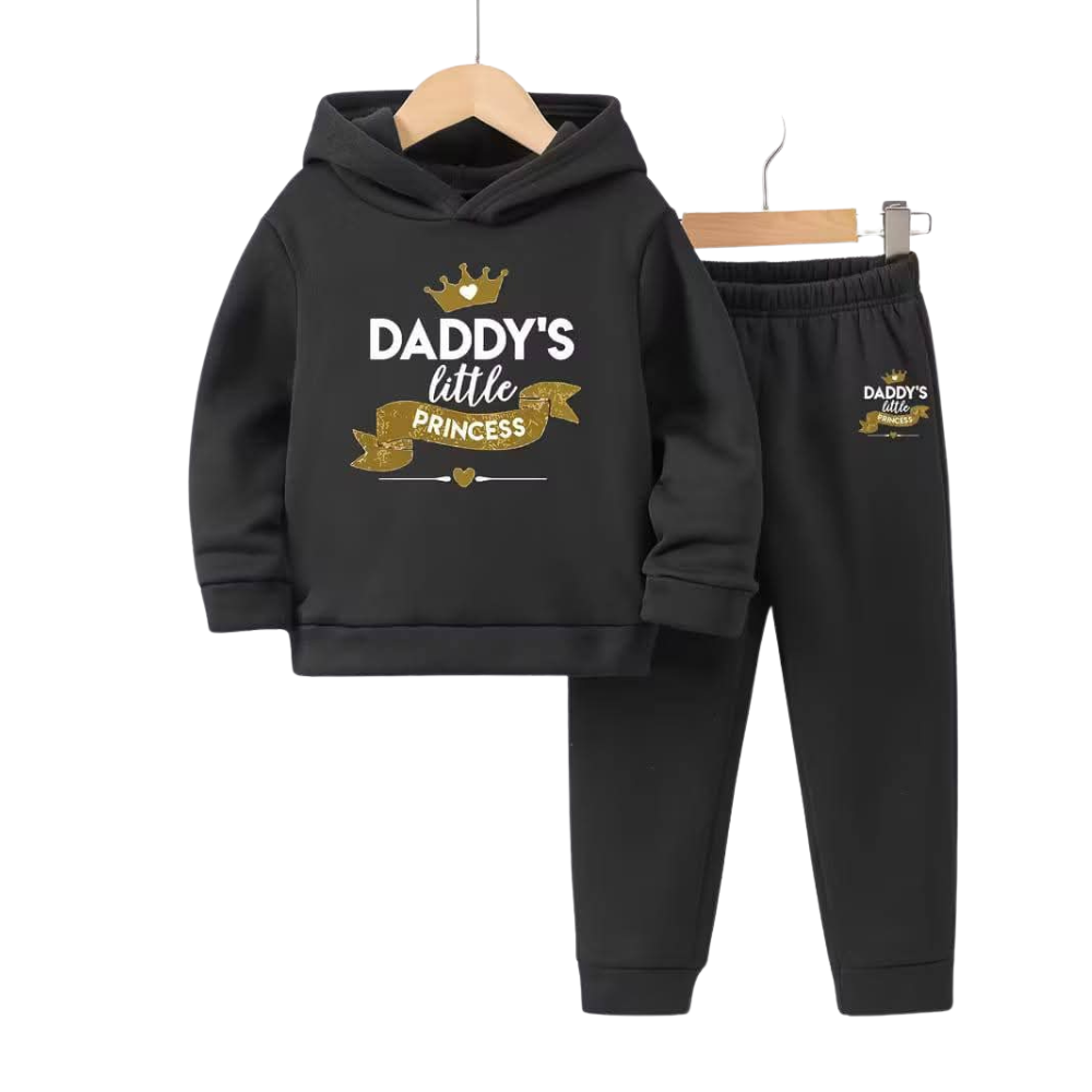 Boys +' Girls' Cute Dady's little Girls Hoodie & Joggers Set