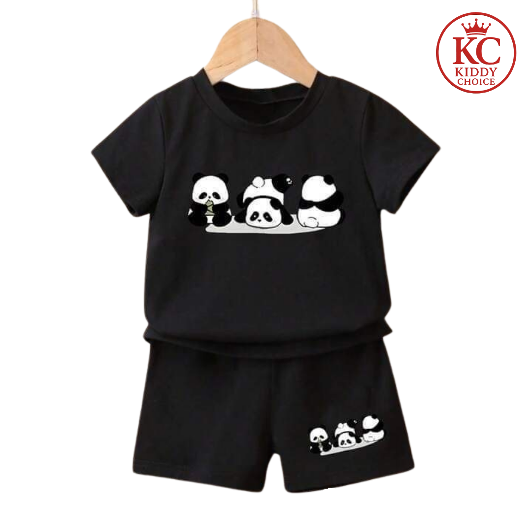 3 panda cotton kids t-shirt – summer cute wear