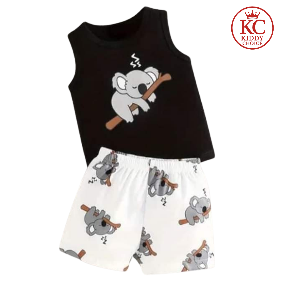 Elephant sleeveless cotton kids t-shirt