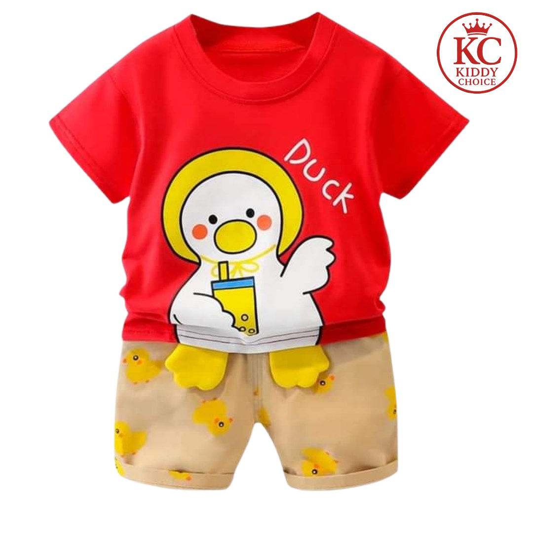 Duck Print Summer Cotton T-shirt Set for Kids 6m-6y