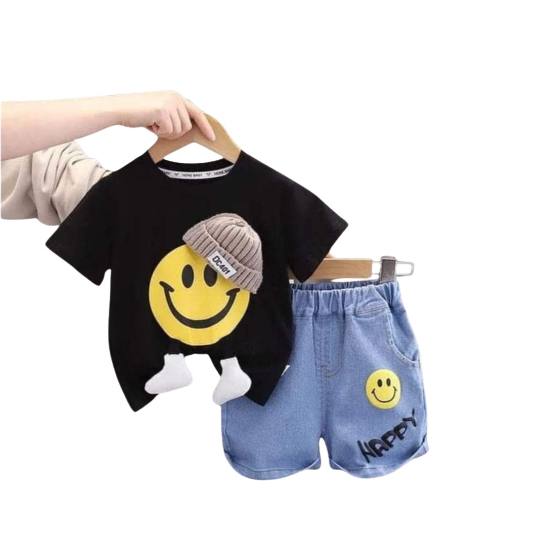 Black Cap printed T-Shirt Set | Soft Cotton | Hit for Summer – Kiddy Choice