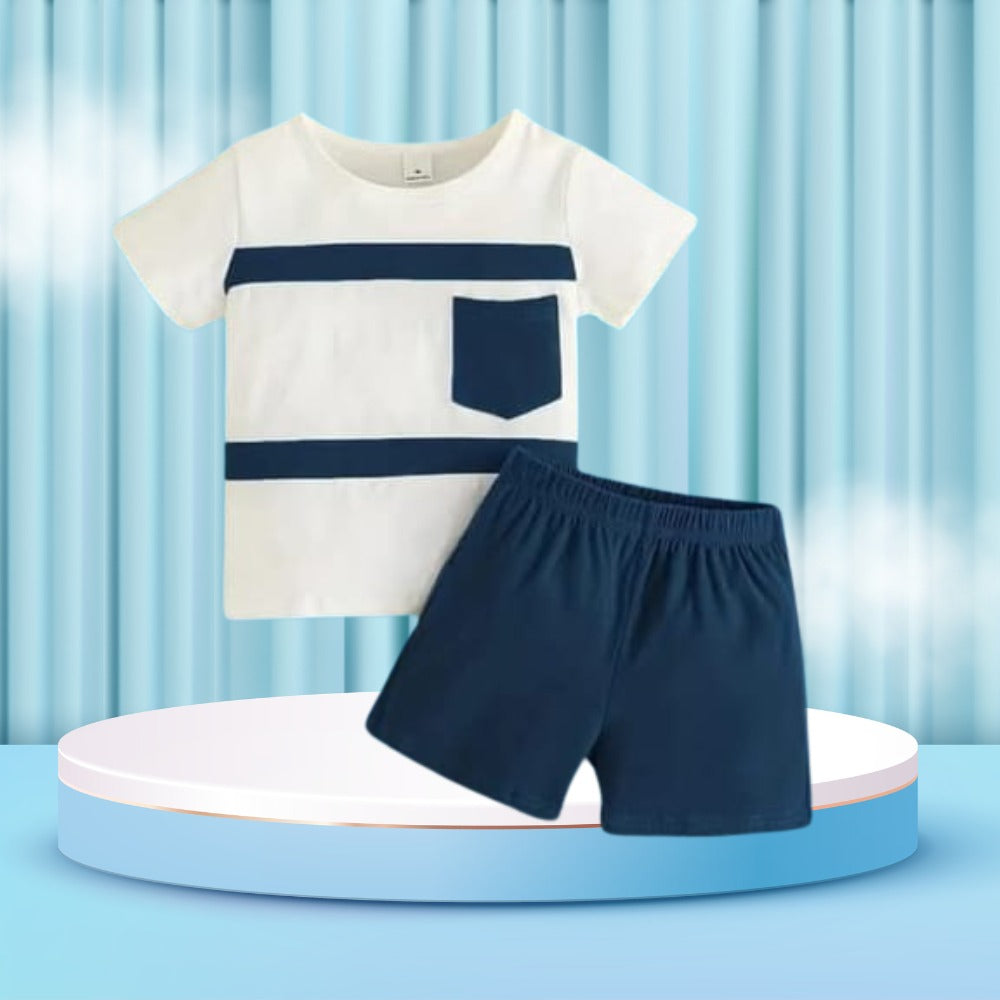 Step Black and Blue printed T-Shirt Set | Soft Cotton | Hit for Summer â Kiddy Choice