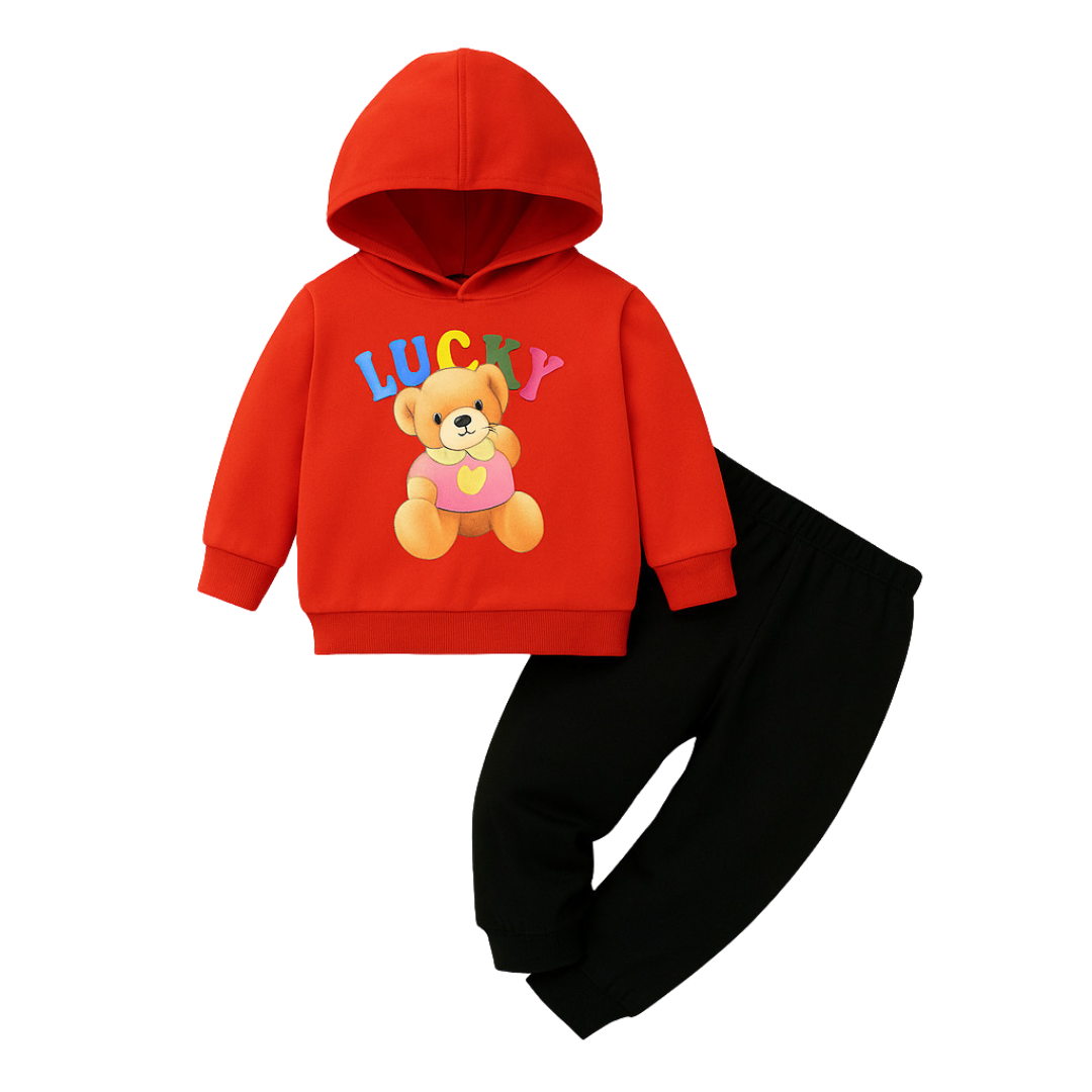 Girls& Boys ' Cute Cat Hoodie & Joggers Set