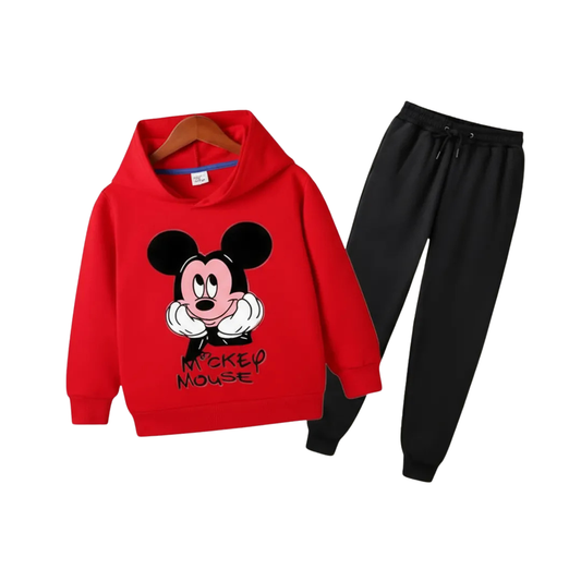 Girls & Boys ' Cute Cat Hoodie & Joggers Set