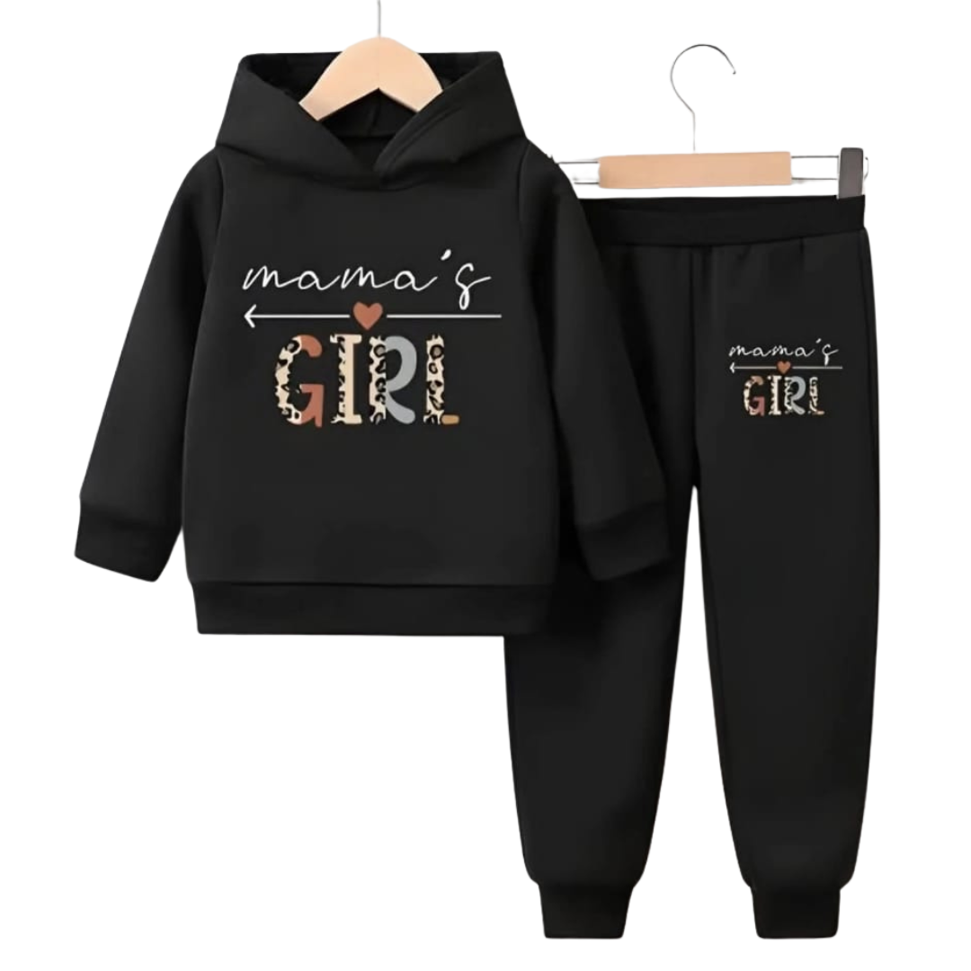 Girls & Boys ' Cute Cat Hoodie & Joggers Set