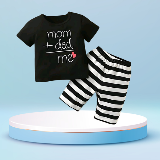 Mom+dad me printed  T-Shirt Set | Soft Cotton | Hit for Summer – Kiddy Choice