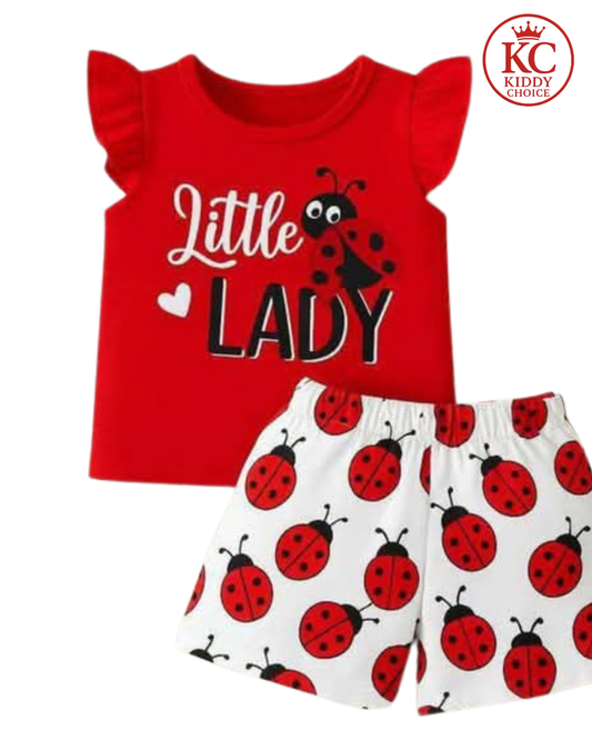 Little LADY printed T-Shirt Set | Soft Cotton | Hit for Summer – Kiddy Choice