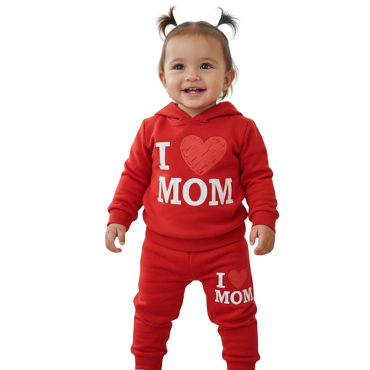 Girls & Boys ' Cute Cat Hoodie & Joggers Set