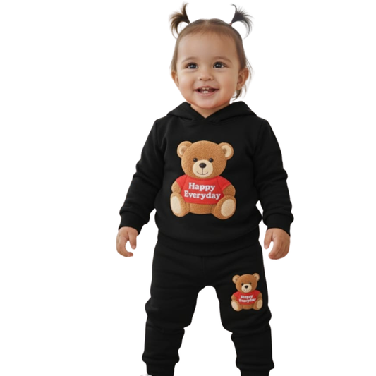 Girls & Boys ' Cute Cat Hoodie & Joggers Set