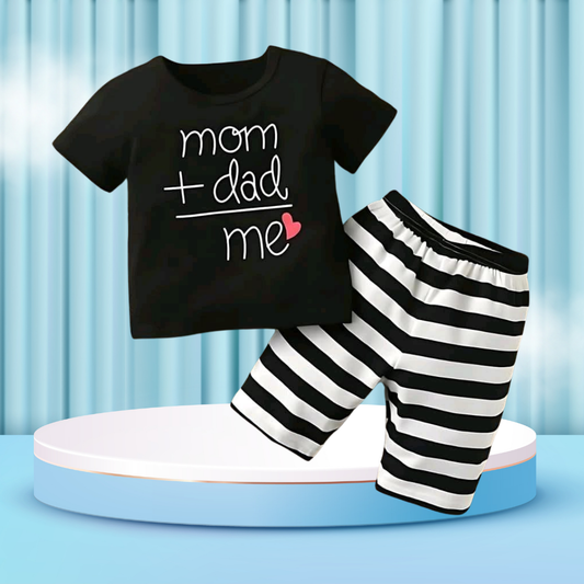 Mom+Dad  printed  T-Shirt Set | Soft Cotton | Hit for Summer – Kiddy Choice