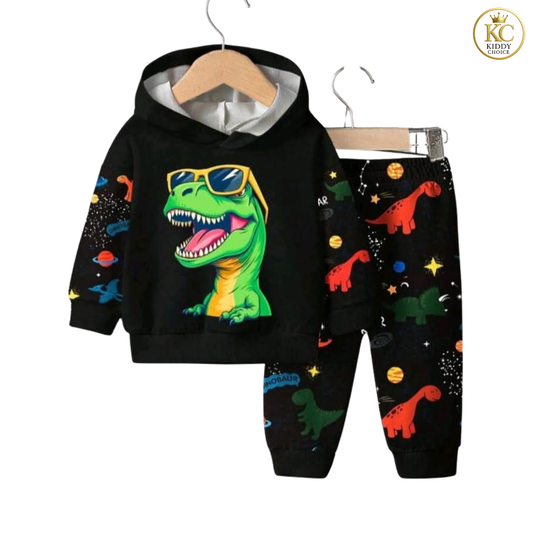 KIDDY CHOICE Boys’ Stylish Winter Set – Yellow & Black Sweat Outfit