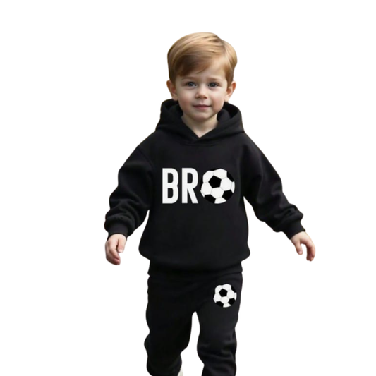 Boys' Black Teddy Bear Sweatshirt & Joggers Set