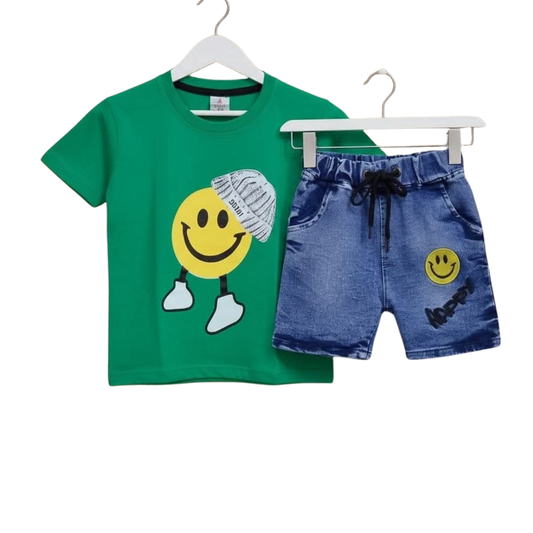 Green with Cap printed  T-Shirt Set | Soft Cotton | Hit for Summer – Kiddy Choice