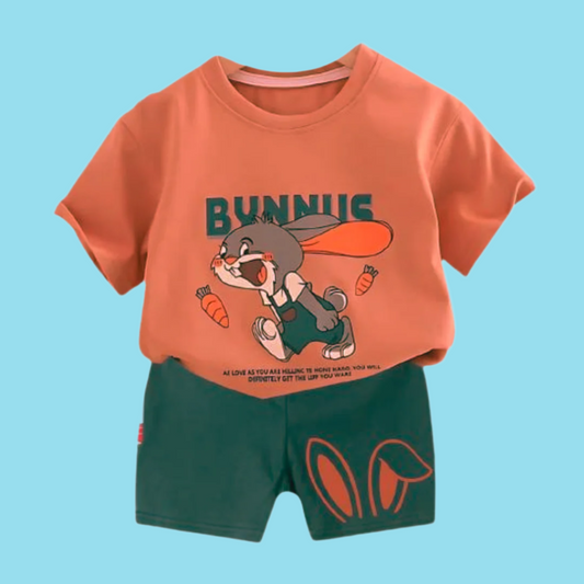 BUNNIES Rubber Printed Cotton T-Shirt Set for Kids | Hit for Summer | Kiddy Choice