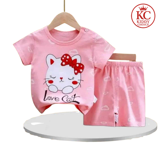 Love cat kids cotton t-shirt – summer cute style
