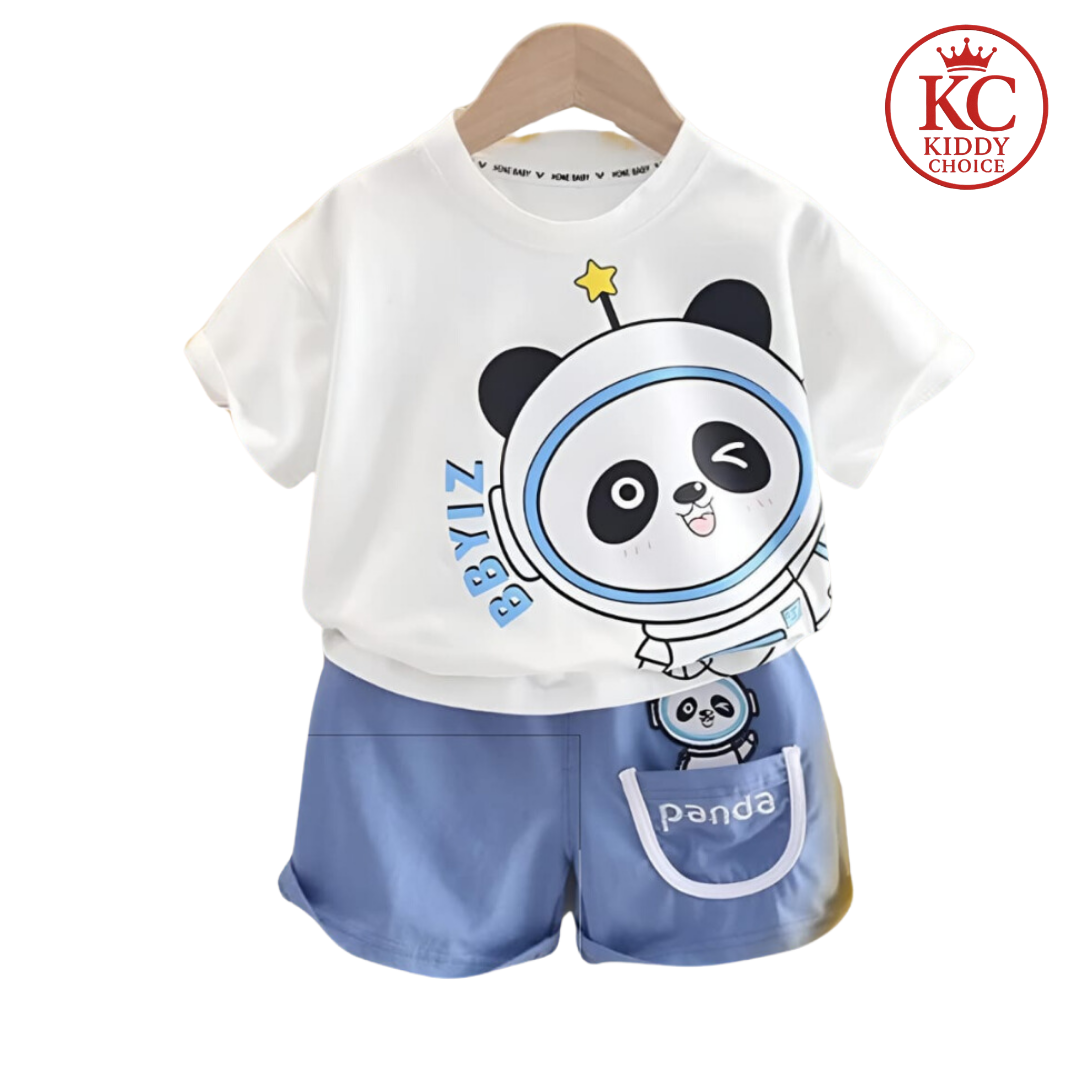 Panda printed summer cotton t-shirt for kids
