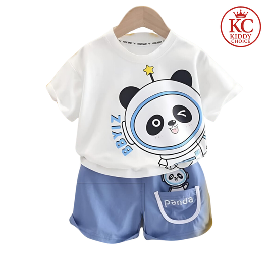 Panda printed summer cotton t-shirt for kids
