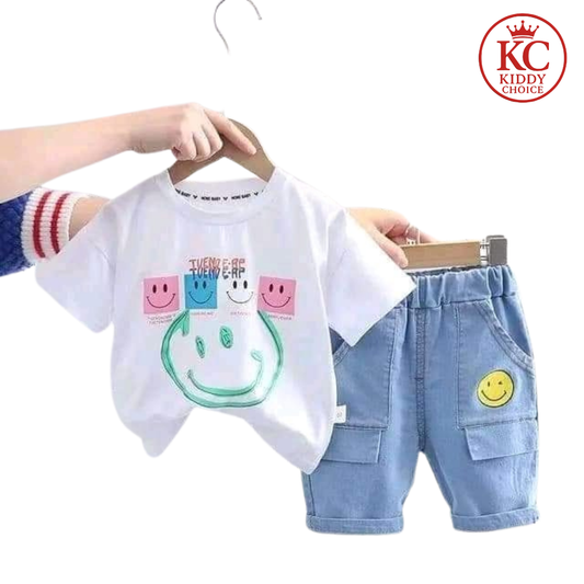 White shirt with jeans combo for kids – smart summer set
