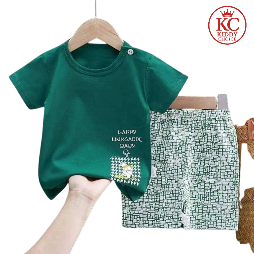 Happy kids T-shirt set with linkcadre vave design
