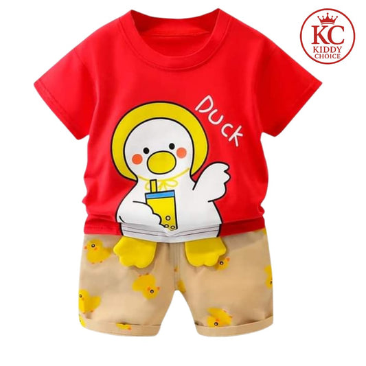 Duck Print Summer Cotton T-shirt Set for Kids 6m-6y