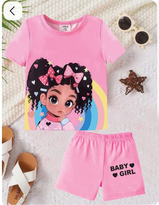 Girls   printed  T-Shirt Set | Soft Cotton | Hit for Summer – Kiddy Choice