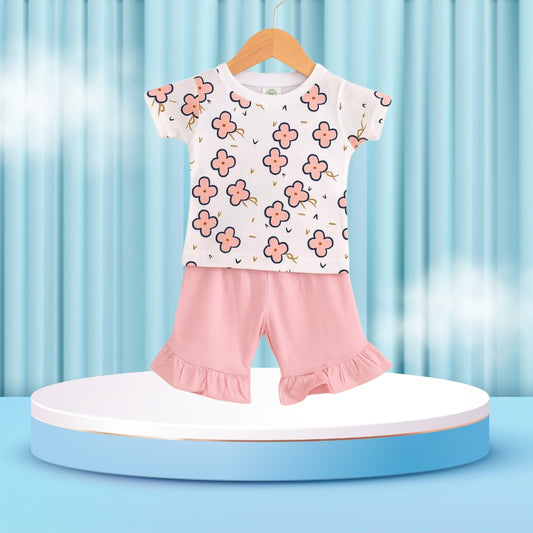 Flower  printed  T-Shirt Set | Soft Cotton | Hit for Summer – Kiddy Choice